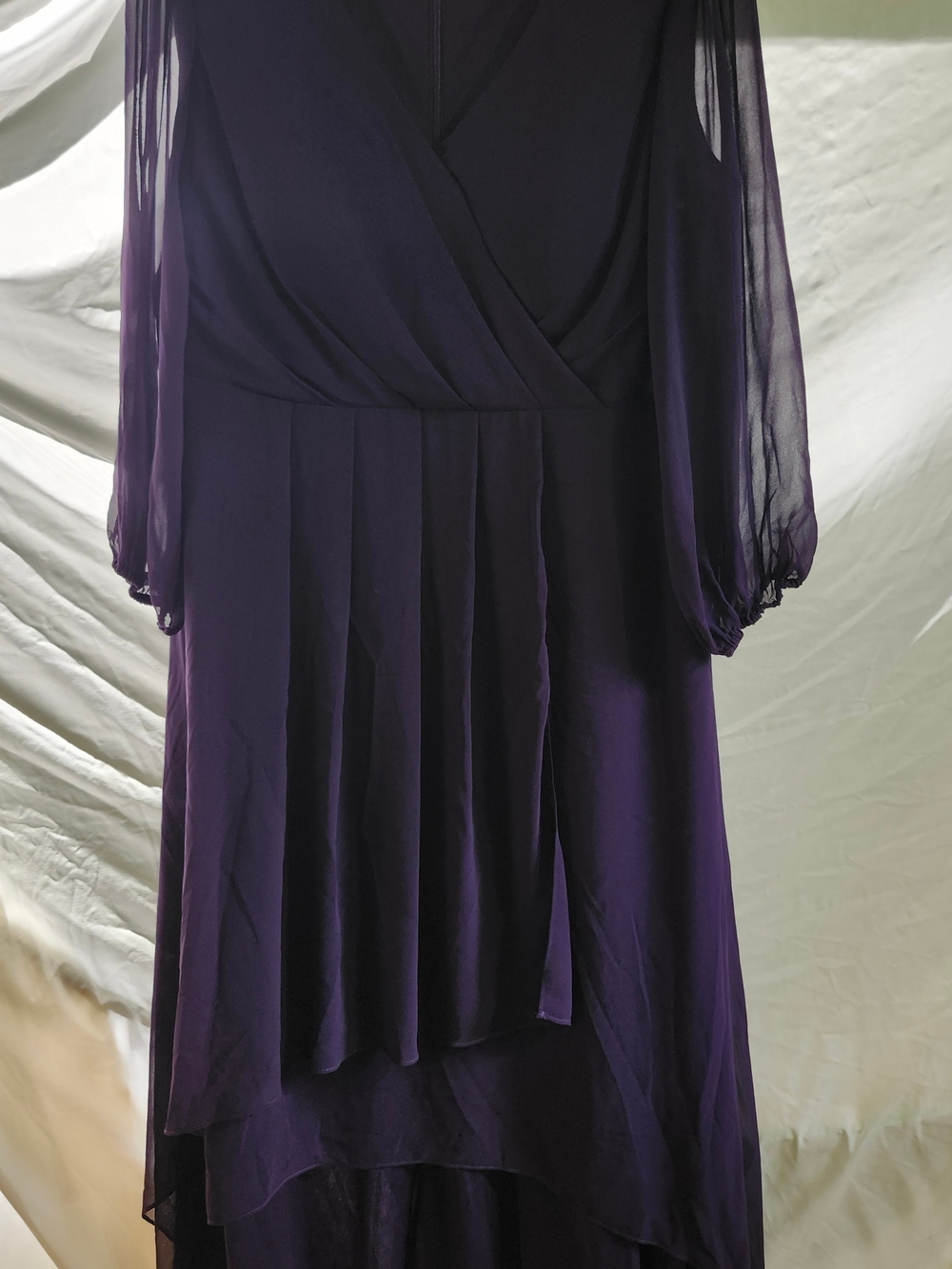 Ever Pretty Deep Purple Chiffon High-Low Dress